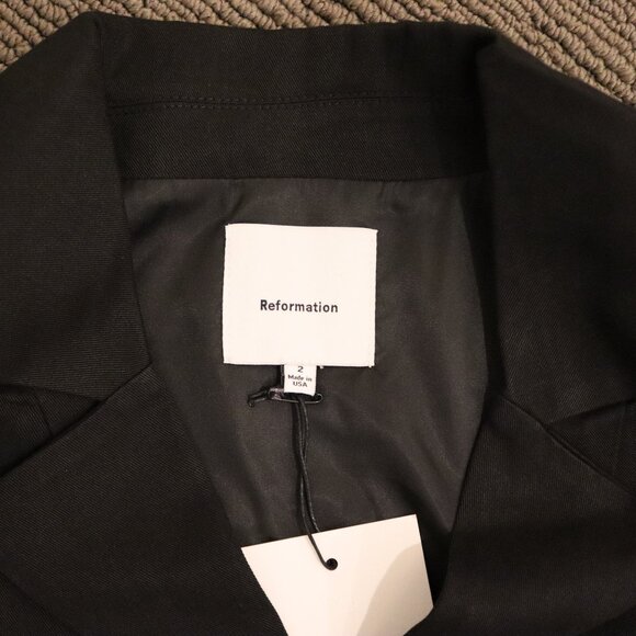 NWT Reformation Taryn VEST ONLY - Black Size 2 - Picture 7 of 8